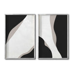 Cargar imagen en el visor de la galería, Set 2 Cuadros Decorativos Abstracto Negro Arena 041 - Estilo Boho Minimalista
