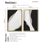 Cargar imagen en el visor de la galería, Set Cuadros Decorativos Abstracto Negro Arena 041 para Recámara
