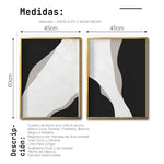 Cargar imagen en el visor de la galería, Set 2 Cuadros Decorativos Abstracto Negro Arena 041 - Estilo Boho Minimalista
