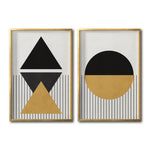 Cargar imagen en el visor de la galería, Set 2 Cuadros Decorativos Abstract Colors 042 - Arte Geométrico en Amarillo y Negro-Diptico
