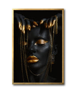 Cargar imagen en el visor de la galería, Cuadro Decorativo Black Woman 042 - Mujer Negra Africana con Joyas Doradas
