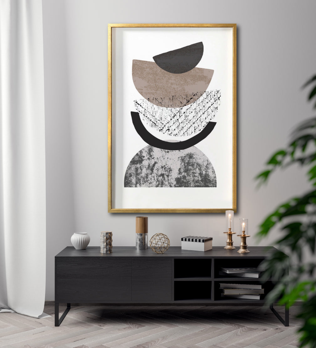 Cuadro Decorativo Abstracto Negro Arena 042 - Para Credenza