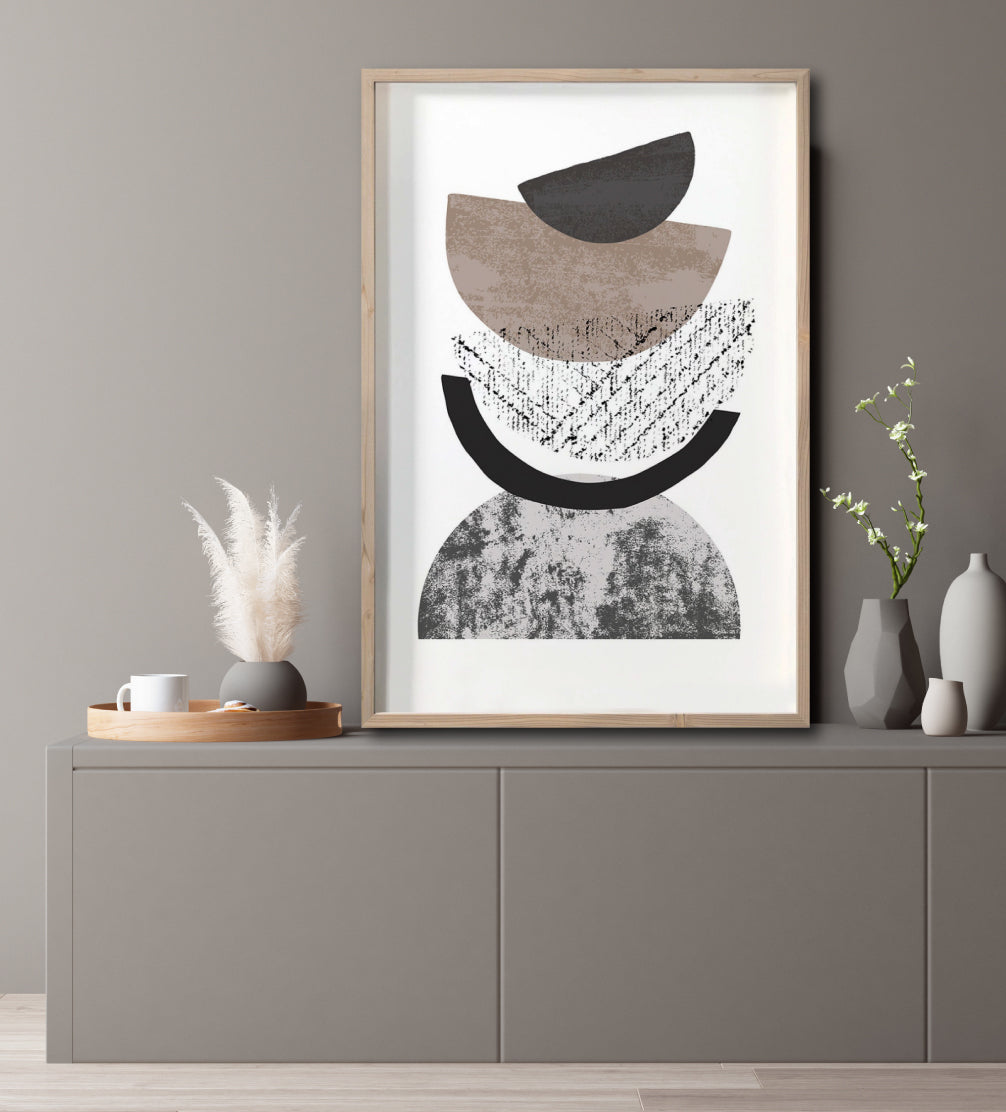 Cuadro Decorativo Abstracto Negro Arena 042 - Para Credenza