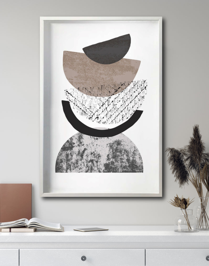 Cuadro Decorativo Abstracto Negro Arena 042 - Para Credenza