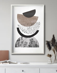 Cuadro Decorativo Abstracto Negro Arena 042 - Para Credenza