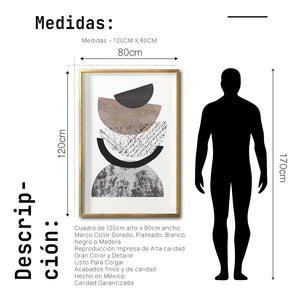 Cuadro Decorativo Abstracto Negro Arena 042 - Para Credenza