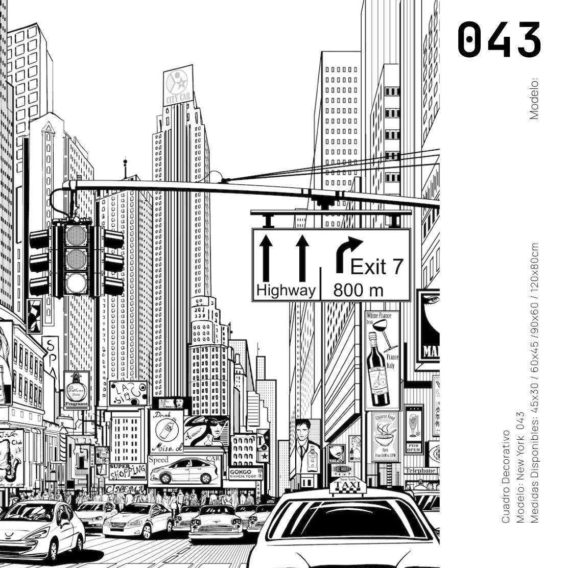 Cuadro Decorativo NY 043 - Time Square New York - Time Square Nueva York