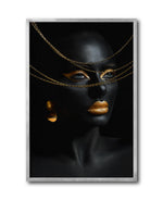 Cargar imagen en el visor de la galería, Cuadro Decorativo Black Woman 043 - Mujer Negra Africana con Joyas Doradas
