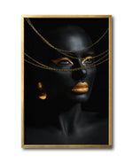 Cargar imagen en el visor de la galería, Cuadro Decorativo Black Woman 043 - Mujer Negra Africana con Joyas Doradas
