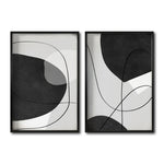 Cargar imagen en el visor de la galería, Set Cuadros Decorativos Abstracto Negro Arena 043 - Para Recámara
