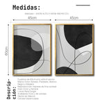 Cargar imagen en el visor de la galería, Set Cuadros Decorativos Abstracto Negro Arena 043 - Para Recámara
