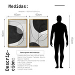 Cargar imagen en el visor de la galería, Set Cuadros Decorativos Abstracto Negro Arena 043 - Para Recámara
