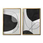 Cargar imagen en el visor de la galería, Set Cuadros Decorativos Abstracto Negro Arena 043 - Para Recámara
