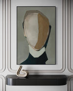 Cargar imagen en el visor de la galería, Cuadro Decorativo Abstracto Negro Arena 2-233 Rostro Modernos Cara Minimalista en Tonos Neutros
