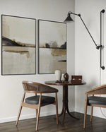 Cargar imagen en el visor de la galería, Set Cuadros Decorativos Abstracto Negro Arena 2 - 216 - Diptico Minimalista Arte Moderno y Elegante Tonos Beige y Negro
