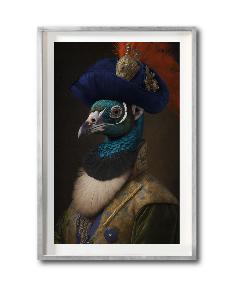 Cuadro Decorativo Animales Época 044 - Caballero Pavo Real Aristócrata