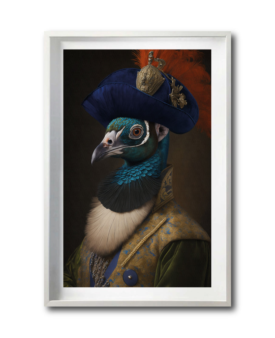 Cuadro Decorativo Animales Época 044 - Caballero Pavo Real Aristócrata