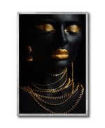 Cargar imagen en el visor de la galería, Cuadro Decorativo Black Woman 044 - Mujer Negra Africana con Joyas Doradas
