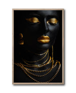 Cargar imagen en el visor de la galería, Cuadro Decorativo Black Woman 044 - Mujer Negra Africana con Joyas Doradas
