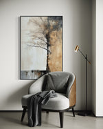 Cargar imagen en el visor de la galería, Cuadro Decorativo Abstracto Negro Arena 2-215 Árbol Minimalista y Elegante en Dorado y Tonos Neutros Oro

