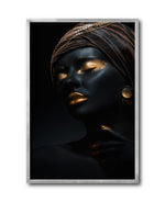 Cargar imagen en el visor de la galería, Cuadro Decorativo Black Woman 045 - Mujer Negra Africana con Joyas Doradas
