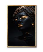 Cargar imagen en el visor de la galería, Cuadro Decorativo Black Woman 045 - Mujer Negra Africana con Joyas Doradas
