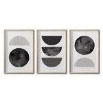 Cargar imagen en el visor de la galería, Set Cuadros Decorativos Abstracto Negro Arena 045 - Para Comedor
