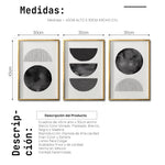 Cargar imagen en el visor de la galería, Set Cuadros Decorativos Abstracto Negro Arena 045 - Para Comedor
