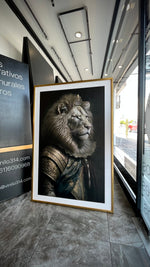 Cargar imagen en el visor de la galería, Cuadro Decorativo Animales Época 048 - Rey León con Corona
