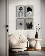 Cargar imagen en el visor de la galería, Set Cuadros Decorativos Abstracto Negro Arena 2 - 226C - 4piezas Arte Moderno y Elegante Estilo Nordico Boho en Tonos Neutros
