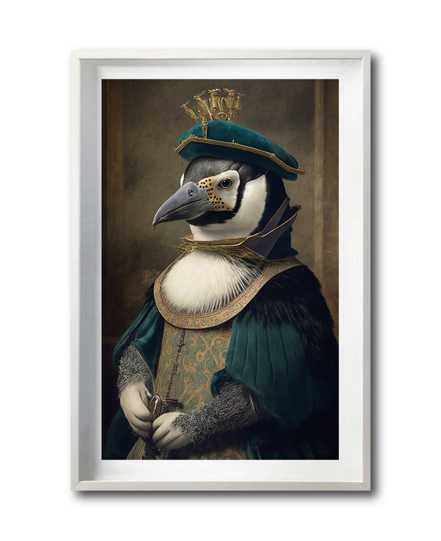 Cuadro Decorativo Animales Época 046 - Pingüino Aristócrata vintage