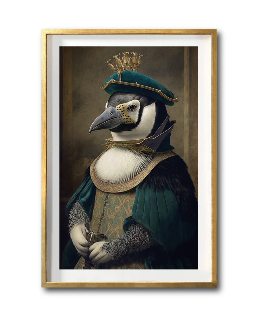 Cuadro Decorativo Animales Época 046 - Pingüino Aristócrata vintage