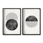 Cargar imagen en el visor de la galería, Set Cuadros Decorativos Abstracto Negro Arena 046 para Recámara
