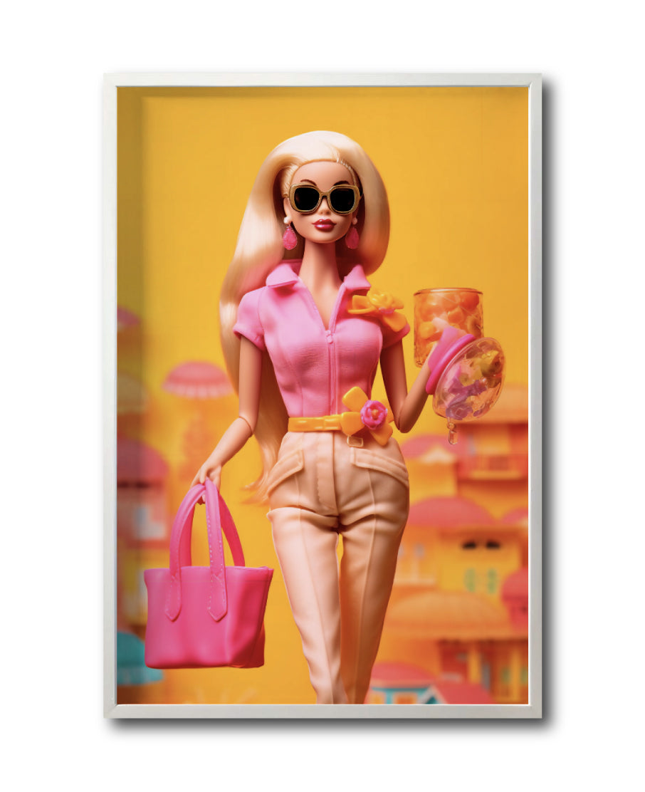 Compra cuadros de Arte Barbie en Ciudad de México para tu comedor. Galería 314.  Rosa.