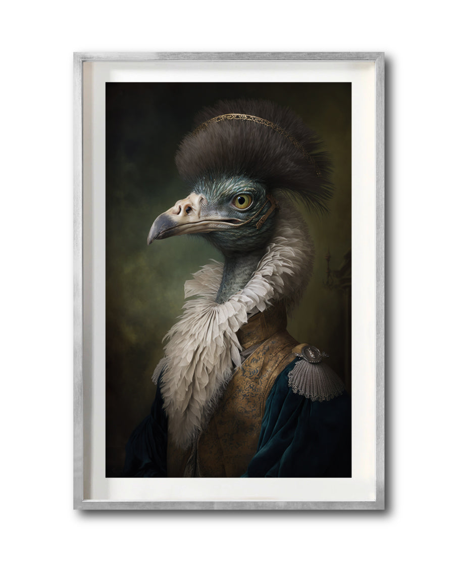 Cuadro Decorativo Animales Época 047 - Caballero Emu Aristócrata