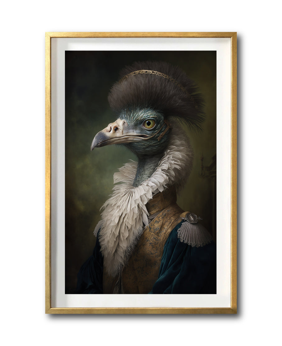 Cuadro Decorativo Animales Época 047 - Caballero Emu Aristócrata