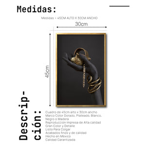 Cuadro Decorativo Black Woman 048 - Manos de Mujer Negra Africana con Joyas Doradas