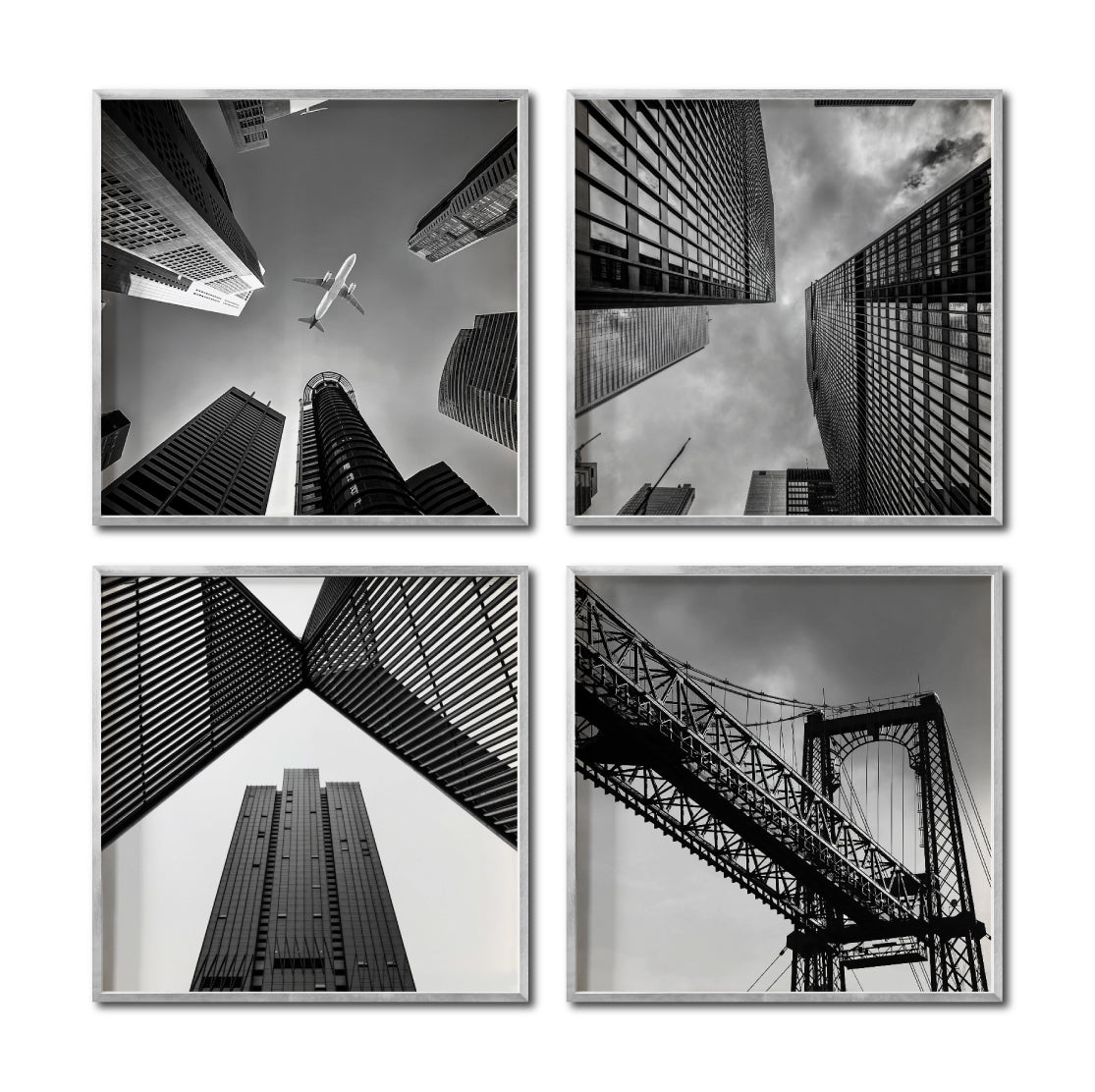 Set 4 Cuadros Decorativos Arquitectónico 049 - Edificios y Puentes en Perspectiva