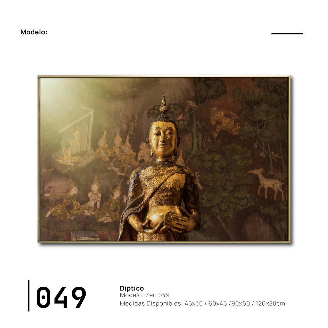 Cuadro Decorativo - Zen 049 - Buda en Meditación - Escultura