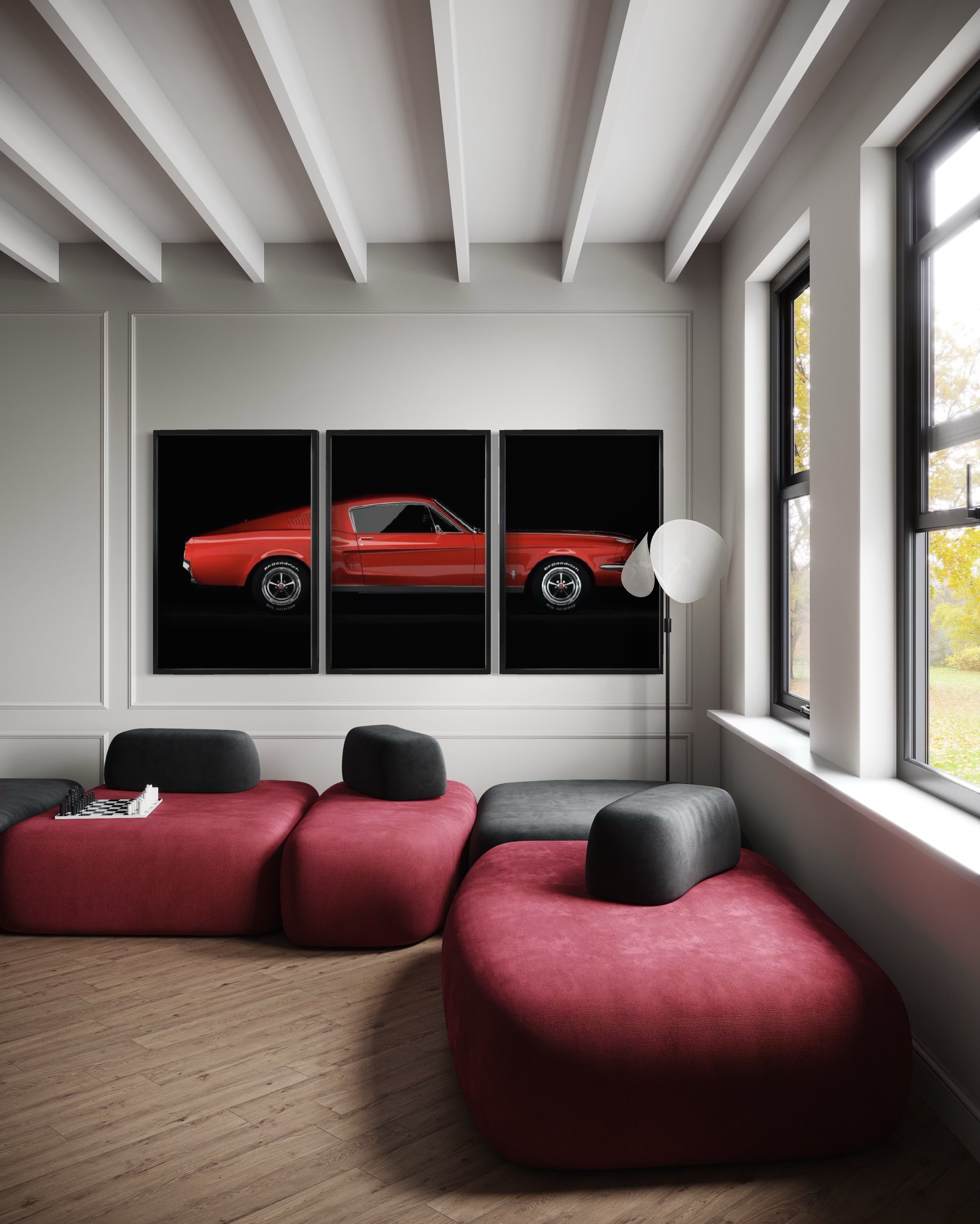 Set de Cuadros Decorativos Vehículos 011 -Auto Clásico Ford Mustang