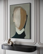 Cargar imagen en el visor de la galería, Cuadro Decorativo Abstracto Negro Arena 2-233 Rostro Modernos Cara Minimalista en Tonos Neutros
