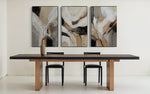 Cargar imagen en el visor de la galería, Set Cuadros Decorativos Abstracto Negro Arena 2 - 206 - Triptico Minimalista Arte Moderno y Elegante Estilo Nordico en Tonos Neutros

