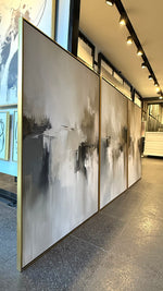 Cargar imagen en el visor de la galería, Set Cuadros Decorativos Abstracto Negro Arena 2 - 201 - Triptico Estilo Nordico Arte Moderno en Tonos Neutros
