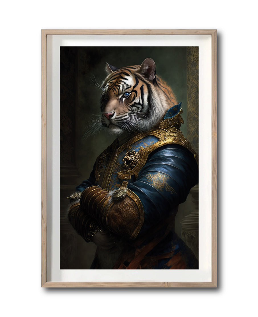 Cuadro Decorativo Animales Época 051 - Caballero Tigre Aristócrata