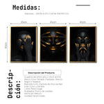 Cargar imagen en el visor de la galería, Set Cuadros Decorativos Black Woman 051 - Mujer Negra Africana con dorado
