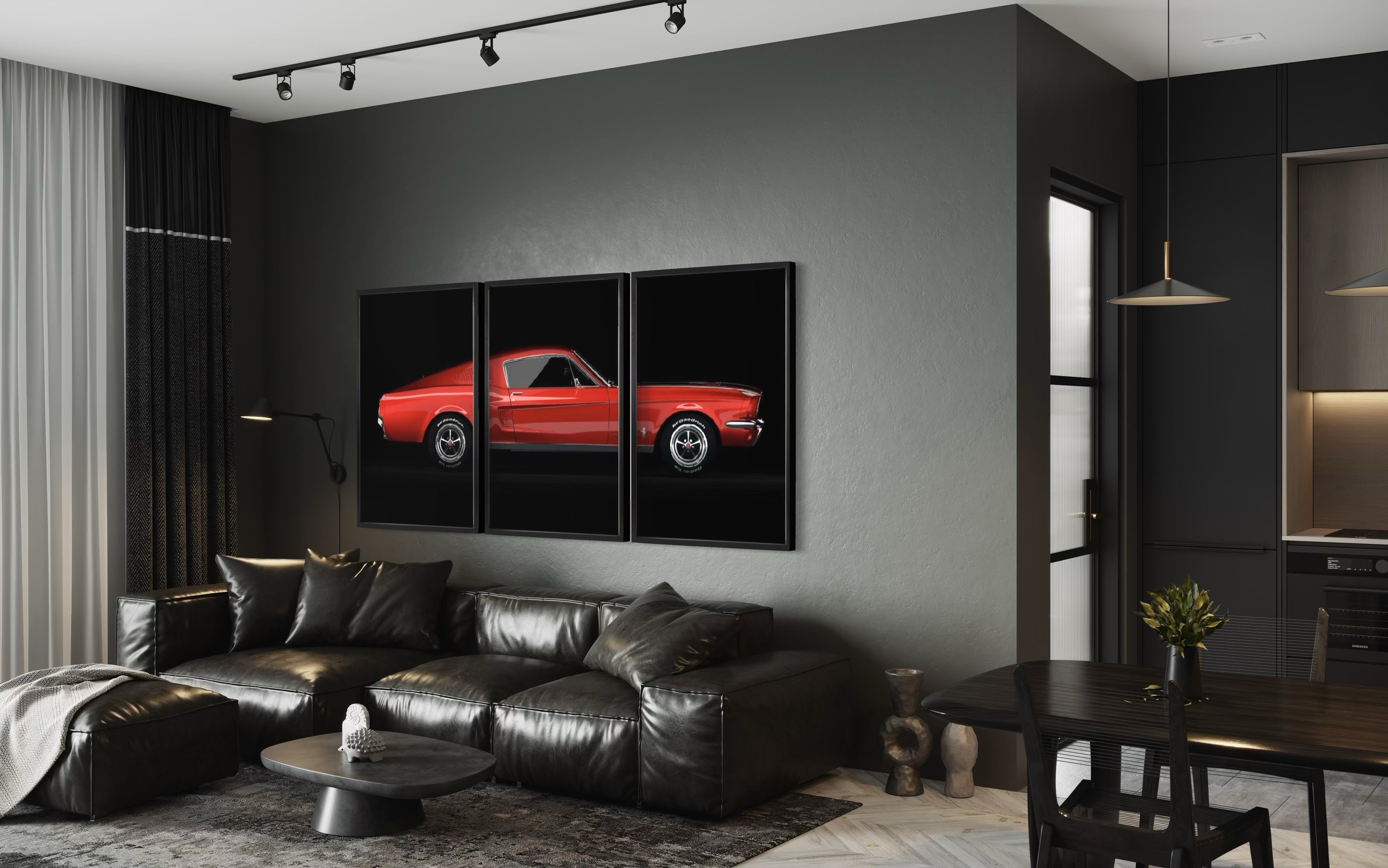 Set de Cuadros Decorativos Vehículos 011 -Auto Clásico Ford Mustang