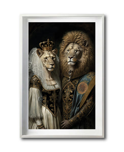 Cuadro Decorativo Animales Época 052 - Pareja de Leones Vintage