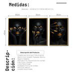 Cargar imagen en el visor de la galería, Set Cuadros Decorativos Black Woman 052 - Mujer Negra Africana con dorado
