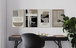 Cargar imagen en el visor de la galería, Set Cuadros Decorativos Abstracto Negro Arena 2 - 218 C - 4piezas Arte Moderno y Minimalista Estilo Boho Nordico Tonos Neutros

