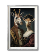 Cargar imagen en el visor de la galería, Cuadro Decorativo Animales Época 053 - Pareja Jirafas Aristócratas Vintage
